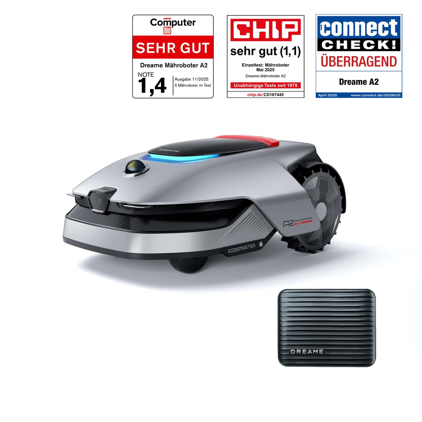 DREAME Mähroboter A2 ohne Begrenzungskabel, 3D-LiDAR + KI-Kamera, Auto-Begrenzungseinrichtung,3000 m²,Dual-Fusion-Kartierung