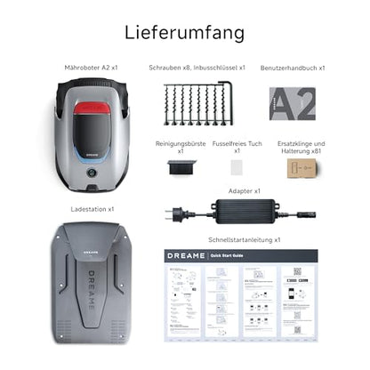DREAME Mähroboter A2 ohne Begrenzungskabel, 3D-LiDAR + KI-Kamera, Auto-Begrenzungseinrichtung,3000 m²,Dual-Fusion-Kartierung
