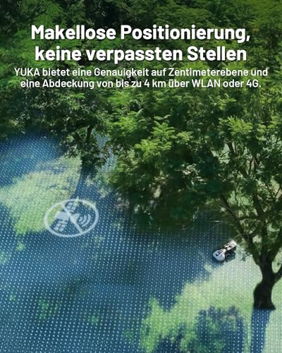 MAMMOTION YUKA 2000 Mähroboter ohne Begrenzungskabel, Max. 2400m², NetRTK+Vision, Keine RTK-Antenne, Auto-Kartierung,2000m²