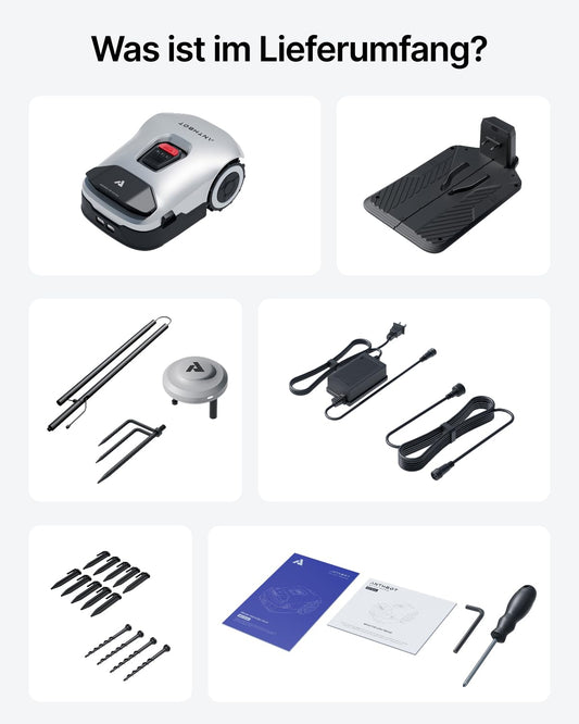 ANTHBOT Genie 600 Mähroboter ohne Begrenzungskabel, Empf. 650 m², Max. 850 m², Rasenmäher Roboter mit RTK+4-Kamera Vision, Präzise Navigation