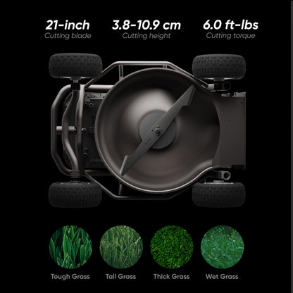 Mowrator Fernbedienung Rasenmäher S1 4WD 56V12Ah, Multifunktions RC Rasenmäher mit 3,8-10,9 cm Schnitthöhe 53,3 cm