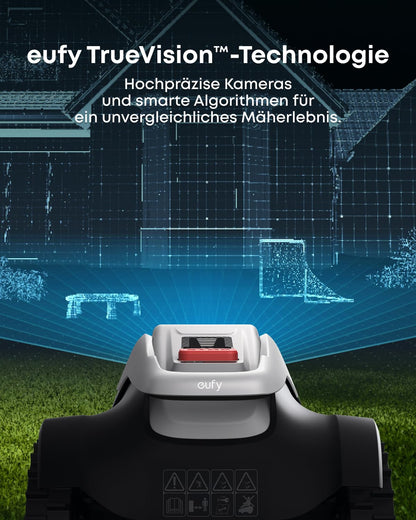 eufy E15 Mähroboter ohne Begrenzungskabel, Keine Signalausfälle, Kein RTK, TrueVision Technologie, Smart-Navigation, Garten bis 800m²