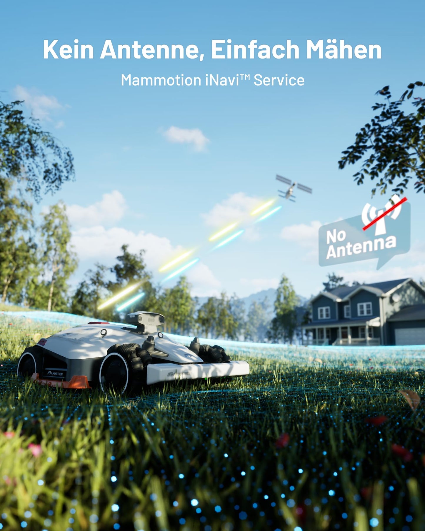 MAMMOTION LUBA 2 AWD 3000X Mähroboter ohne Begrenzungskabel, NetRTK+Vision, Keine RTK-Antenne erforderlich, Auto-Kartierung, Empf. 3000m²