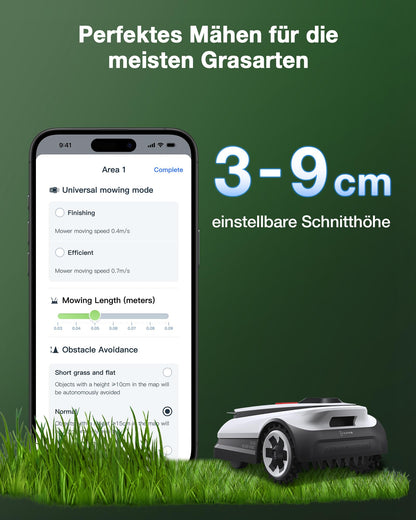 ECOVACS Goat A1600 RTK Mähroboter ohne Begrenzungskabel, 1600m², 330 mm Schnittbreite, LiDAR-unterstützte RTK+Vision Navigation