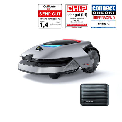 DREAME Mähroboter A2 ohne Begrenzungskabel, 3D-LiDAR + KI-Kamera, Auto-Begrenzungseinrichtung,3000 m²,Dual-Fusion-Kartierung