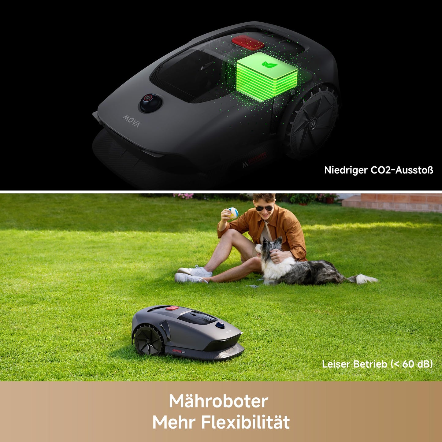 MOVA 600 Kit+Garage Combo, Rasenmäher Roboter mit 81x Ersatzmesser,3D-LiDAR Mähroboter ohne Begrenzungskabel, Genaue Kartierung 800 m²