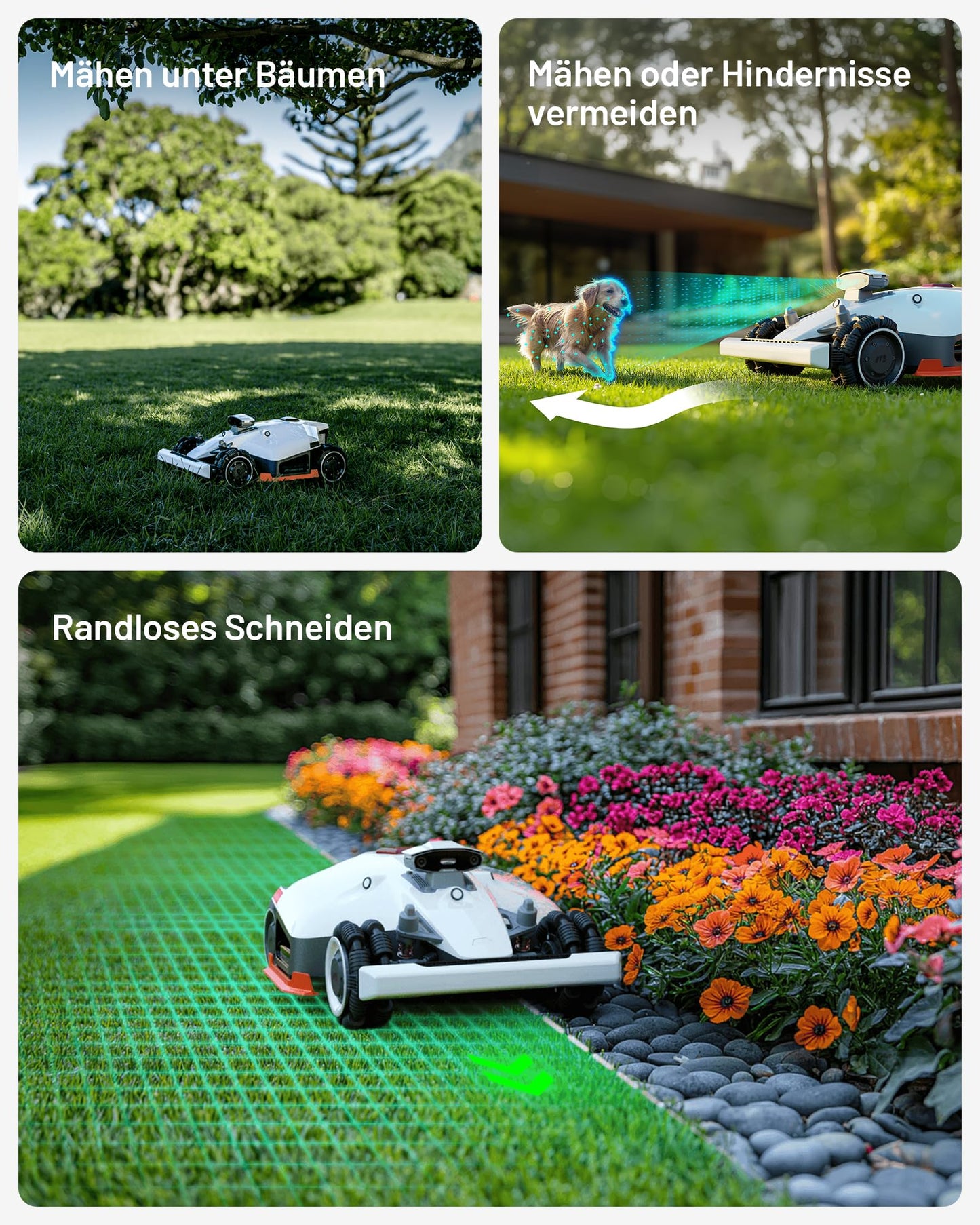 MAMMOTION LUBA 2 AWD 5000X Mähroboter ohne Begrenzungskabel, NetRTK+Vision, Keine RTK-Antenne erforderlich, Auto-Kartierung, Empf. 5000m²