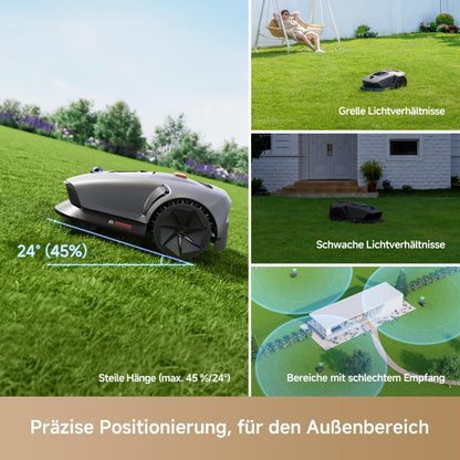 MOVA 600 Kit+Garage Combo, Rasenmäher Roboter mit 81x Ersatzmesser,3D-LiDAR Mähroboter ohne Begrenzungskabel, Genaue Kartierung 800 m²