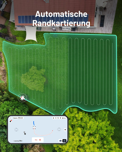 MAMMOTION LUBA 2 AWD 5000X Mähroboter ohne Begrenzungskabel, NetRTK+Vision, Keine RTK-Antenne erforderlich, Auto-Kartierung, Empf. 5000m²