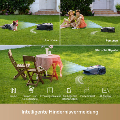 MOVA 600 Kit+Garage Combo, Rasenmäher Roboter mit 81x Ersatzmesser,3D-LiDAR Mähroboter ohne Begrenzungskabel, Genaue Kartierung 800 m²