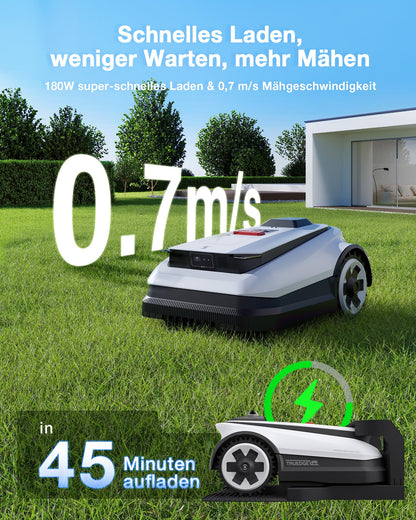 ECOVACS Goat A1600 RTK Mähroboter ohne Begrenzungskabel, 1600m², 330 mm Schnittbreite, LiDAR-unterstützte RTK+Vision Navigation