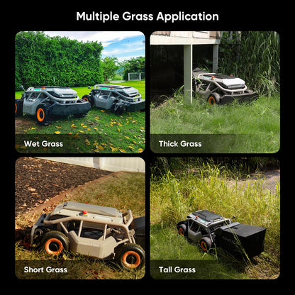 Mowrator Fernbedienung Rasenmäher S1 4WD 56V12Ah, Multifunktions RC Rasenmäher mit 3,8-10,9 cm Schnitthöhe 53,3 cm