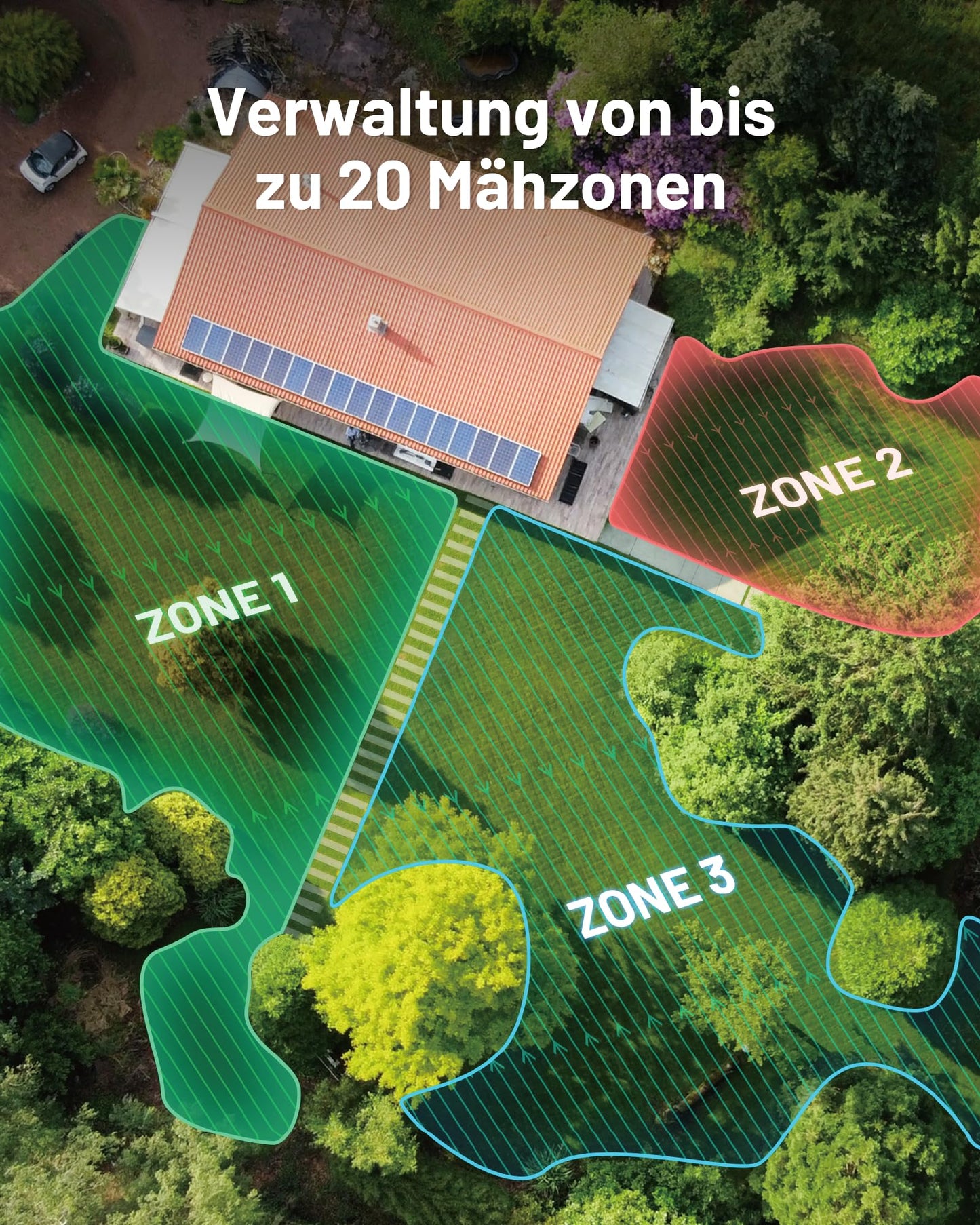 MAMMOTION LUBA mini AWD 800 Mähroboter ohne Begrenzungskabel, NetRTK+Vision, Keine RTK-Antenne erforderlich, Auto-Kartierung, Empf. 800m²