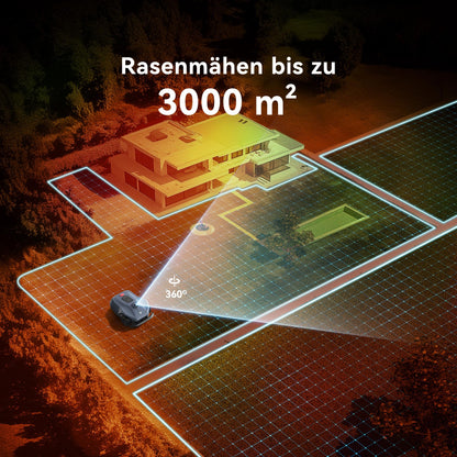 HOOKII Neomow X SE Mähroboter ohne Begrenzungskabel, bis 3000㎡, 3D LiDAR SLAM+Vision Fusion Kartierung, Keine RTK-Station Erforderlich, mit 4G Modul und GPS