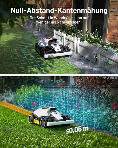 MAMMOTION LUBA mini AWD 800 Mähroboter ohne Begrenzungskabel, NetRTK+Vision, Keine RTK-Antenne erforderlich, Auto-Kartierung, Empf. 800m²